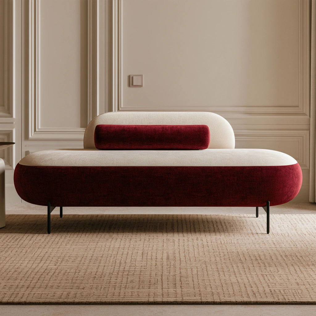 Banc décoratif aux lignes épurées, coloris gris