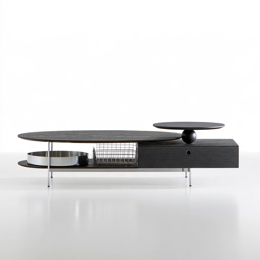Table basse en bois, coloris gris