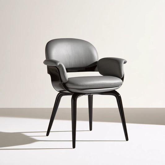 Fauteuil de salle à manger aux lignes épurées, coloris gris