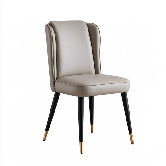 Chaise de salle à manger en cuir, coloris gris clair